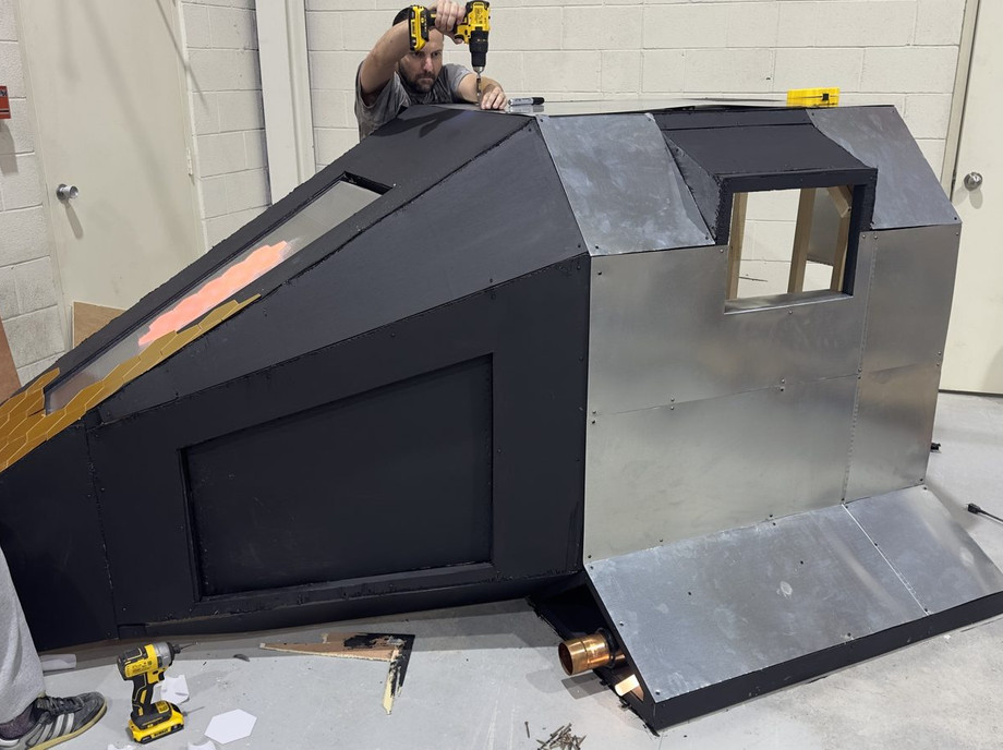A built set piece in the shop